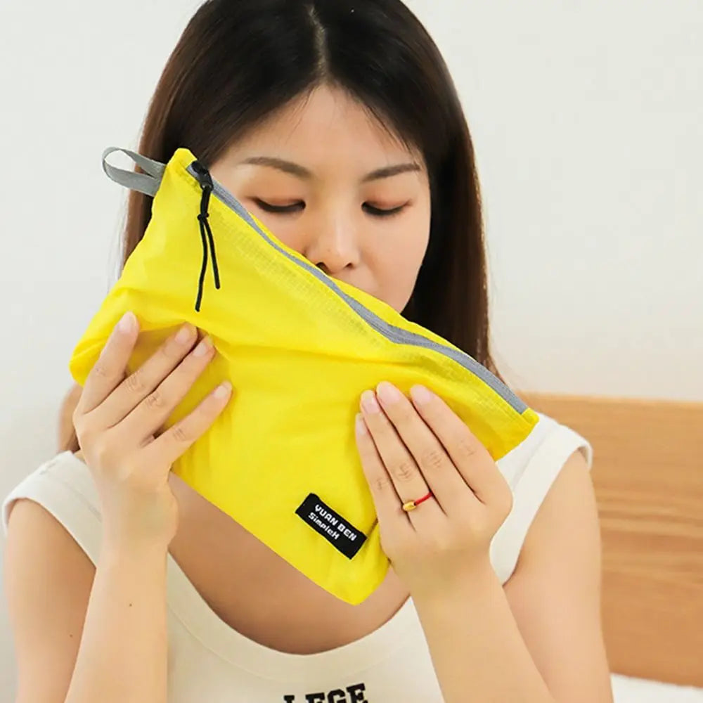Silicone-coated Luggage Storage Bag Ultra-lightweight Multifunctional Clothing Sorting Bag Nylon Yellow Orange Cosmetic Bag