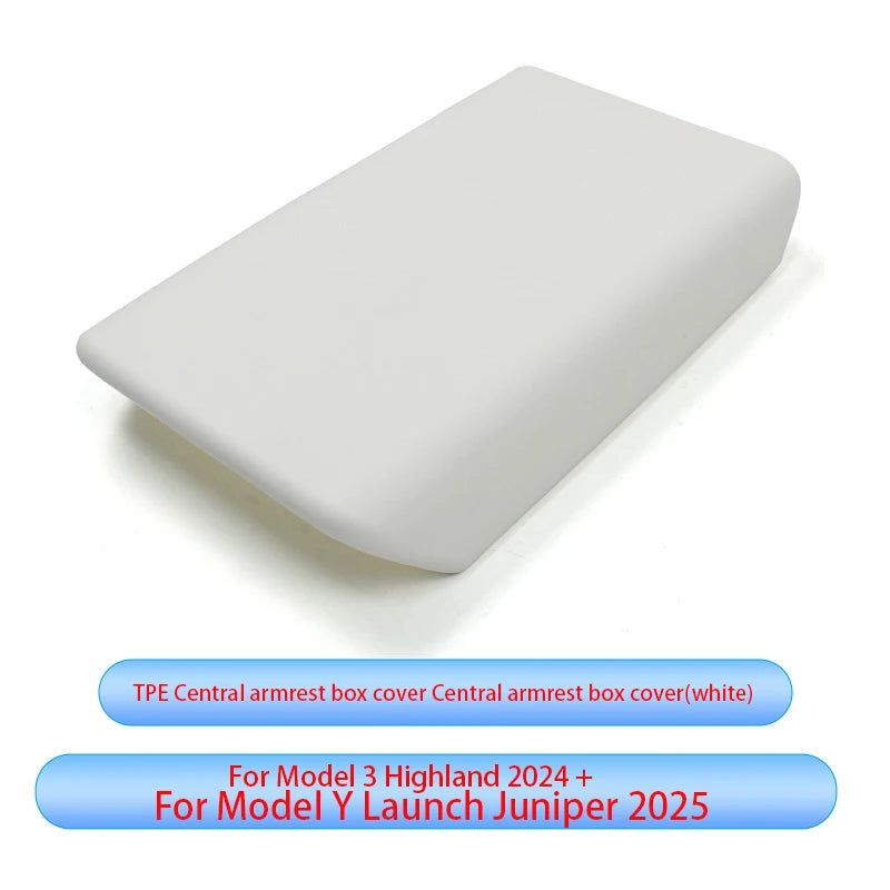 For Tesla Model Y Launch Juniper 2025 Model 3 Highland 2024 TPE Soft Case Center Console Arm Rest Lid Armrest Cover Accessories