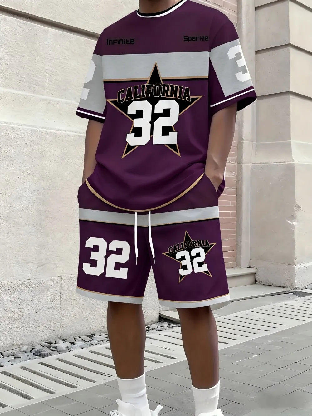 2026 Summer New Men's Short-Sleeved Shorts Set - Street Casual Fashion Comfortable Soft 3D Digital Pattern Printing