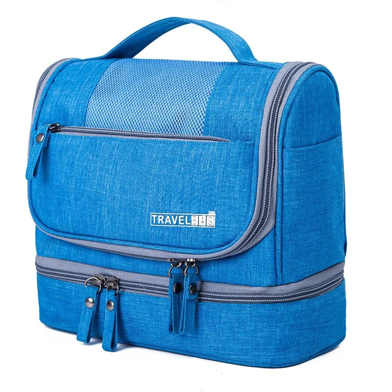 Portable Toiletry Washbag with Hanging Hook Waterproof Women Bathroom Cosmetic Storage Bag Large Capacity Travel Men Makeup Case