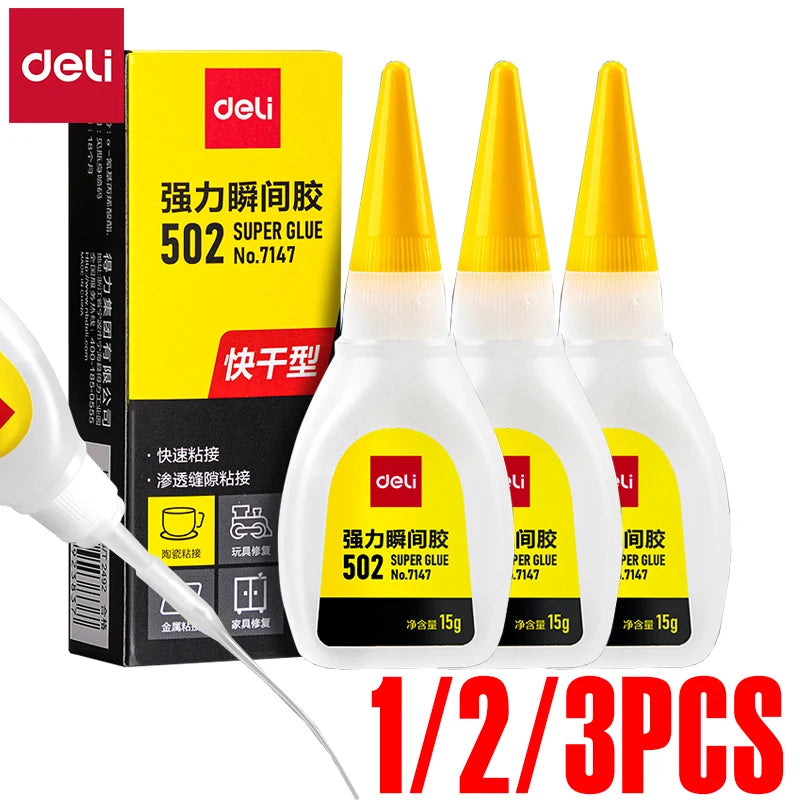 1/2/3pcs DYM 502 Super Glue Cyanoacrylate Quick Dry Instant Strong Bond Adhesive For Home Office Industrial Repair Materials