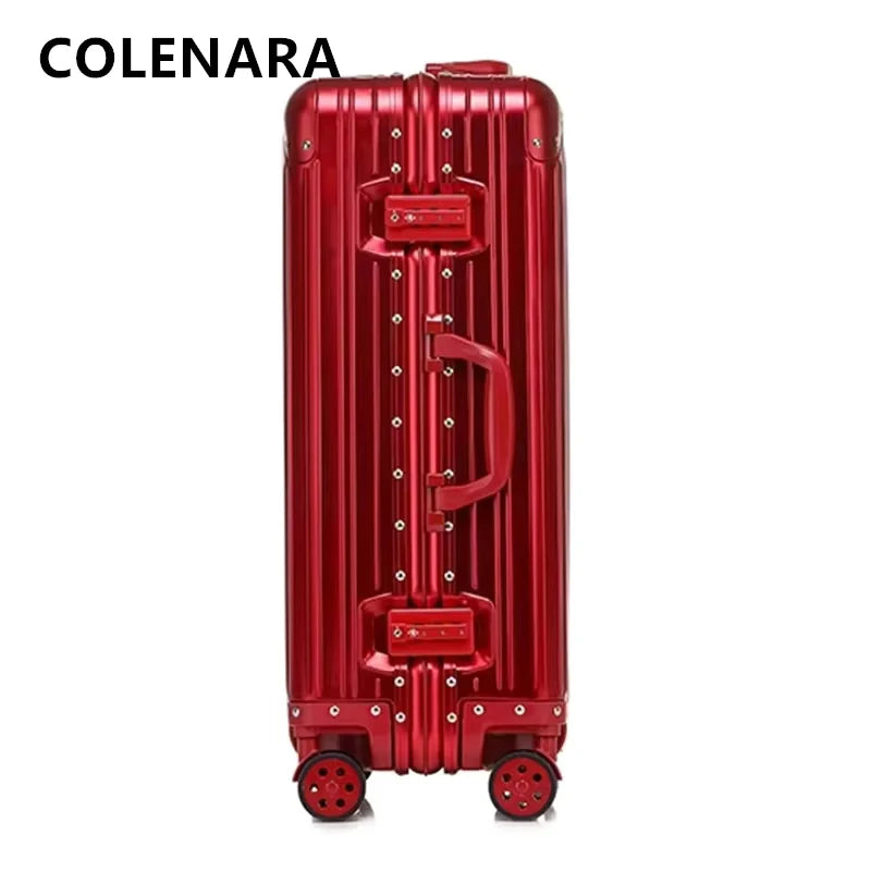 COLENARA Suitcase Full Aluminum Magnesium Alloy Boarding Box Large Capacity Trolley Case 20"24"26"29 Inch Travel Bag Luggage