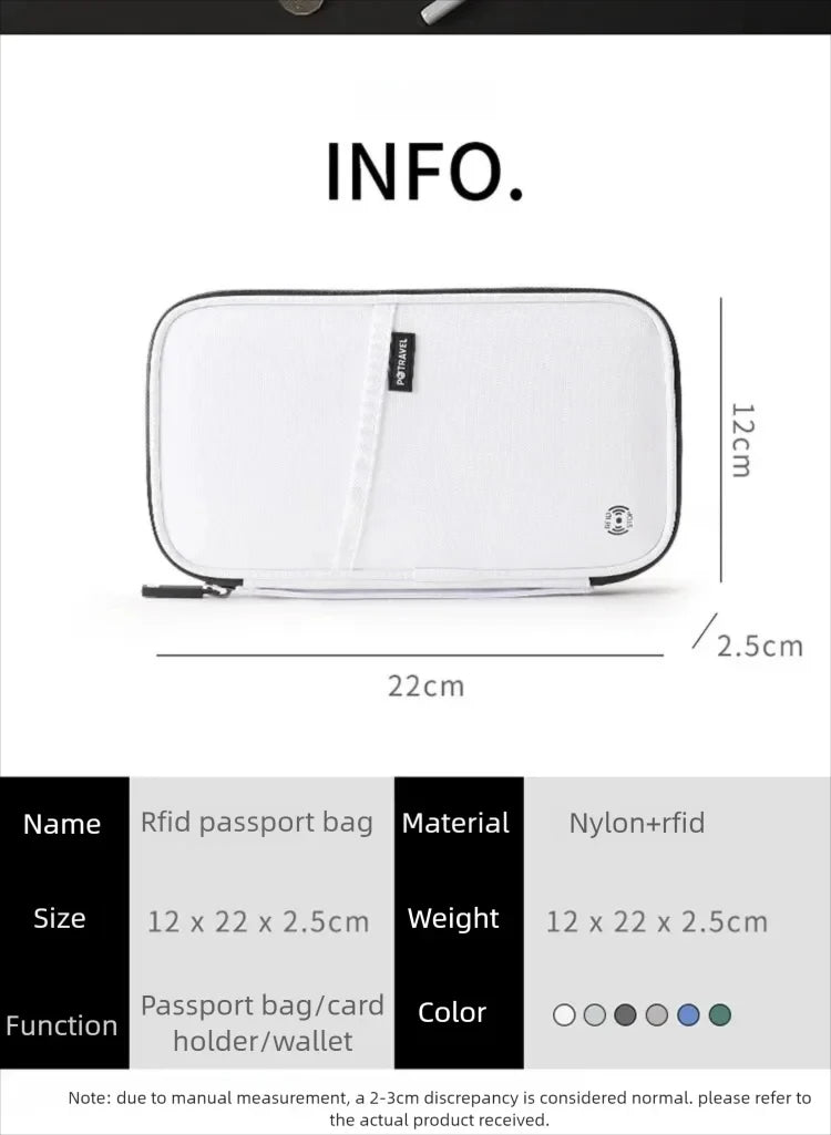 RFID Travel Passport Holder Waterproof Document Organizer Wallet Large Capacity Ticket Card Bag for Men Women Family Trip