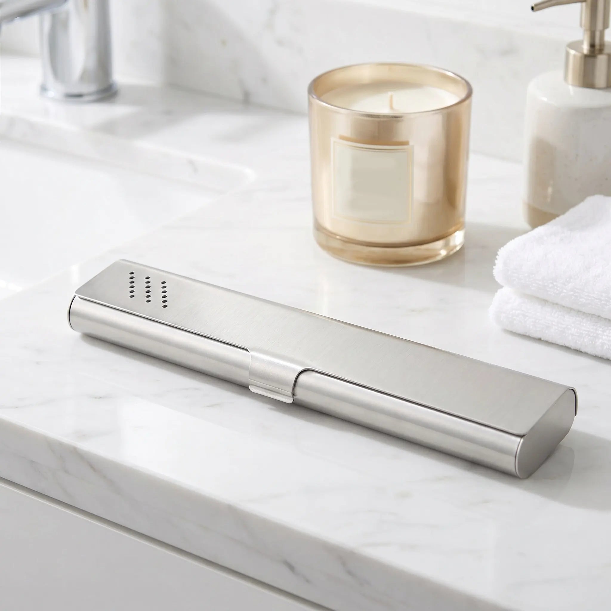 Aluminum Toothbrush Case Silver Portable Travel Toothbrush Holder Manual Tooth Brush Container School Camping Ventilated