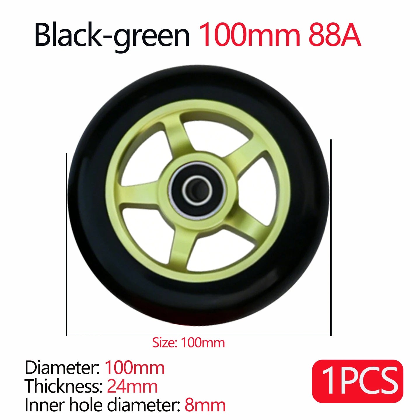 100/110/120mm Extreme Scooter Wheel, Aluminum Alloy Hub Impact Wear Resistant, Freestyle Racing Replacement Accessory