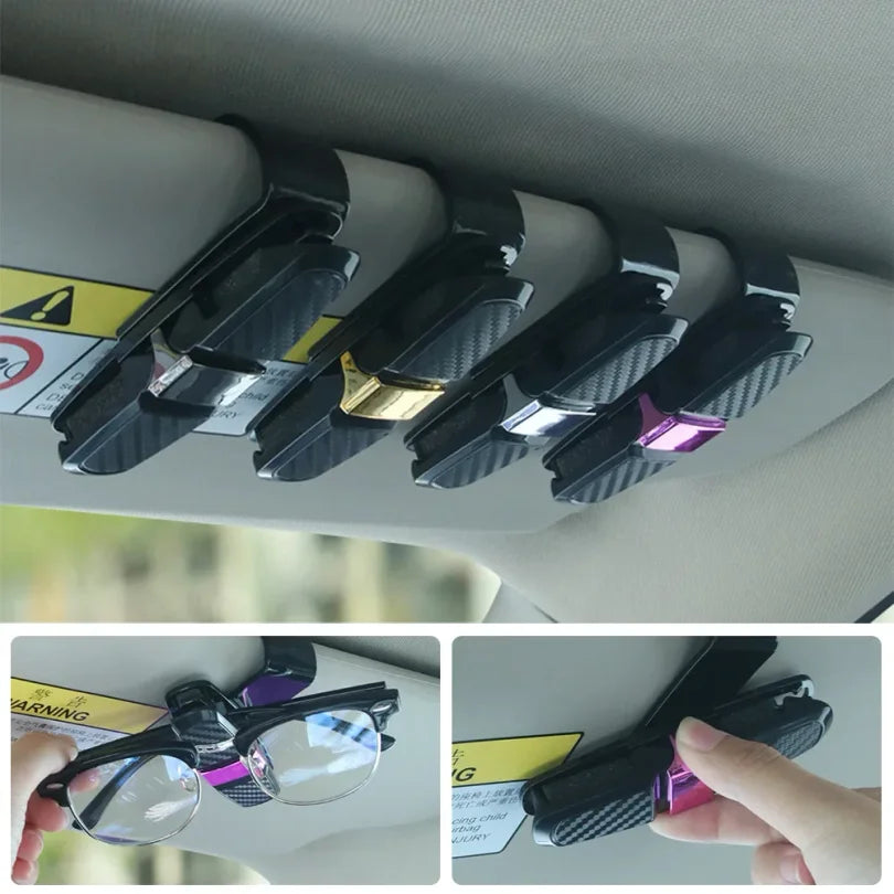 Car Glasses Case Auto Sun Visor Glasses Holder Sunglasses Clip Card Holder Eyeglasses Accessories Car Accessories Interior