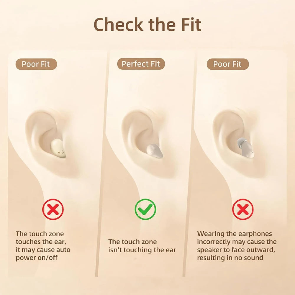 Sleep Invisible Earphone Mini Hidden Headphones in Ear IPX5 Waterproof Wireless Bluetooth Earbuds with Mic HIFI Music Headset