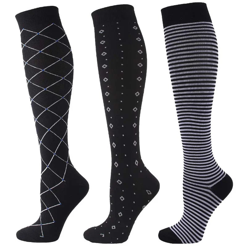Unisex Compression Socks for Men and Women Medical Diabetes Varicose Veins Sports Socks for Running Cycling Travel Flight Yoga