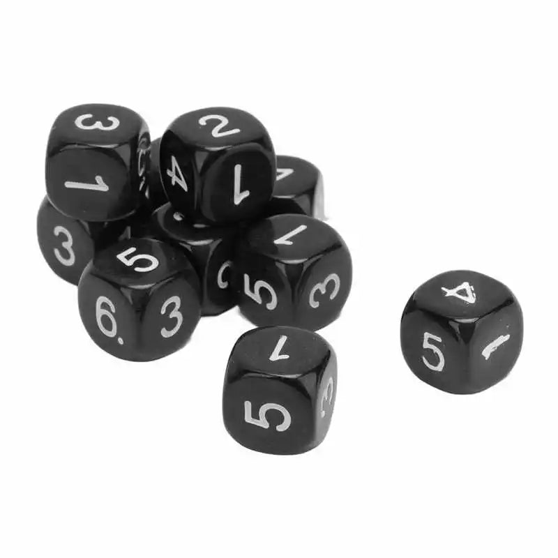 20 Pcs 6 Sided Number Dice Plastic 16mm Round Corner Polyhedral Dice Set for Numeral Teaching Board Games