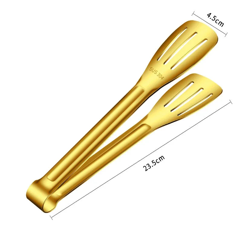 7/9/12Inch Anti-Slip Stainless Steel Kitchen Food Tongs Grill Meat Bread Serving Clip Barbecue Buffet Clamp Cooking Accessories