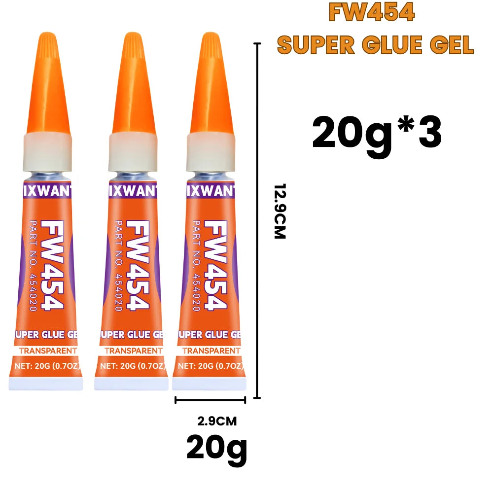 Super Glue Gel - Universal Quick Fix Adhesive for Shoes, Glass, Jewelry, PVC, DIY Crafts - Fast Drying & Long Lasting Bond