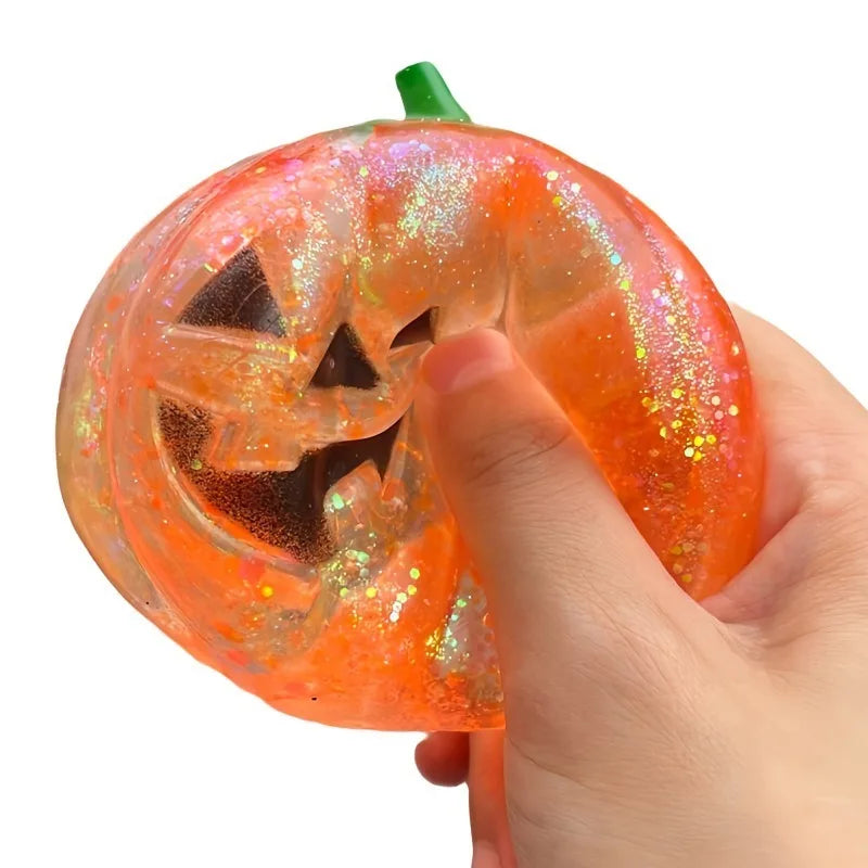 Halloween Pumpkin Maltose Stress Ball Squishy Toy Soft Stress Ball Slow Rebound Fidget Toy Stress Relief Funny Gift for Adults