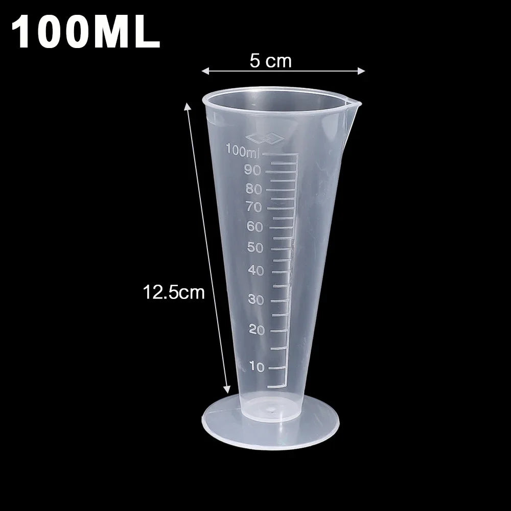 100/50ML Triangular Measuring Cup with Scale Transparent Plastic Graduated Cylinder Pour Spout Liquid Container Kitchen Bar Tool