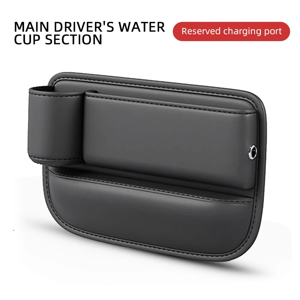 Car Seat Gap Water Cup Holder Leather Universal Crevice Side Storage Box Driver Front Auto Seat Gap Filler Organizer In the Car
