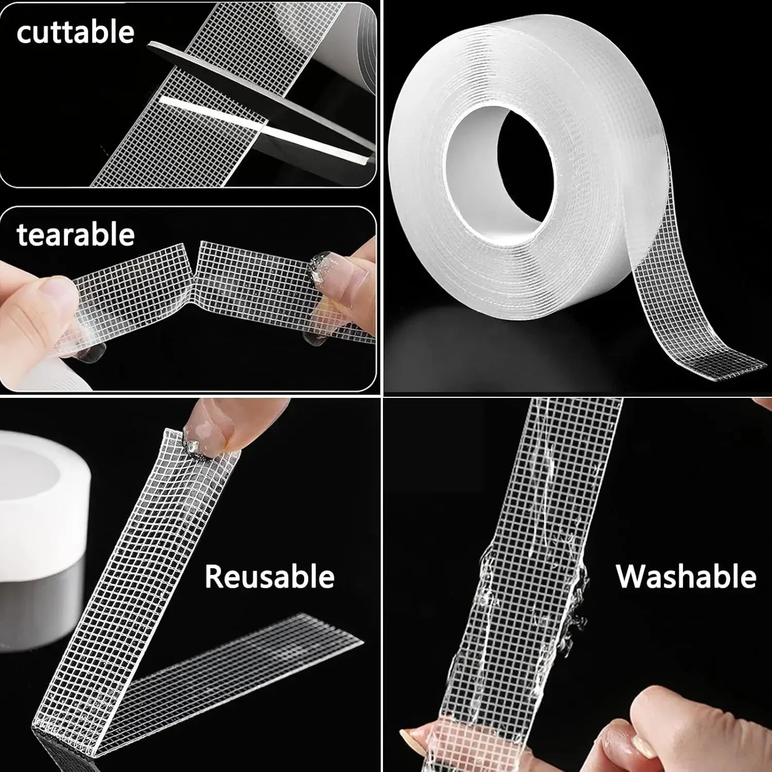 Heavy Duty Nano Tape Double Sided Transparent Waterproof Adhesive Tape Removable Strong Sticky Mounting Tape for Home Office