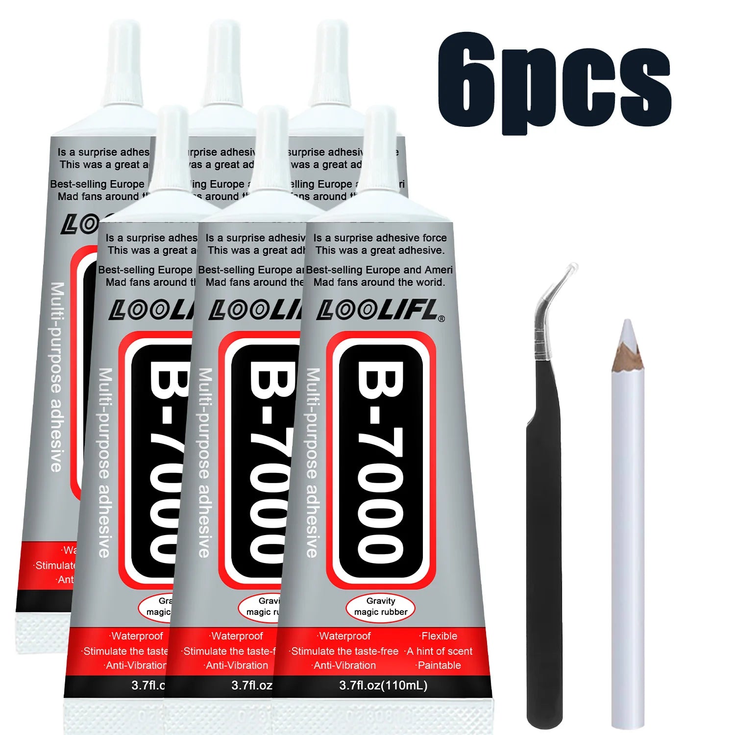 B-7000 Glue, 3/6 Pack, 15ml, Transparent Type, B7000 High Viscosity Glue, Can Be Used for Clothing/Shoes/Fabric/Screen Phones/Repair/Water Crafts/Jewelry Bonding Chronic Soft Gel