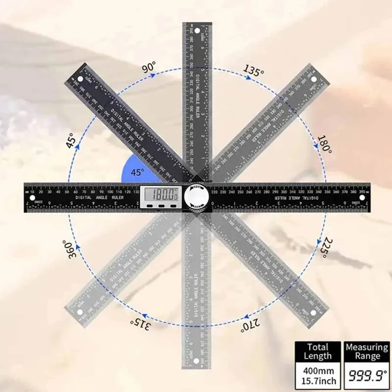 Digital Angle Detector Scale High Accuracy Level Gauge Measuring Tool 2 in 1 Multifunction Tools  For Woodworking Crafting
