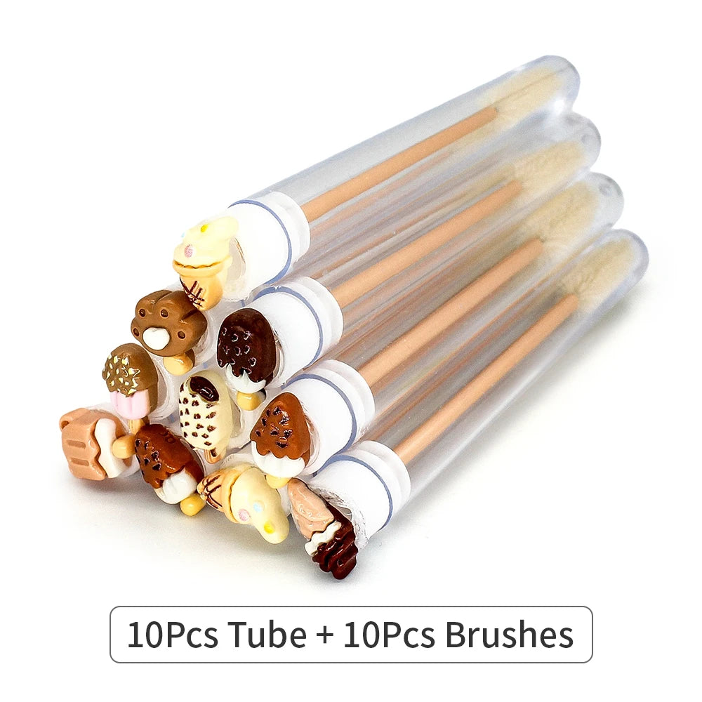 10/50PCS Ice-Cream Dust-Proof Eyelash Brush Tube Reusable Lash Mascara Wand Case Eyebrow Comb Makeup Applicators Container
