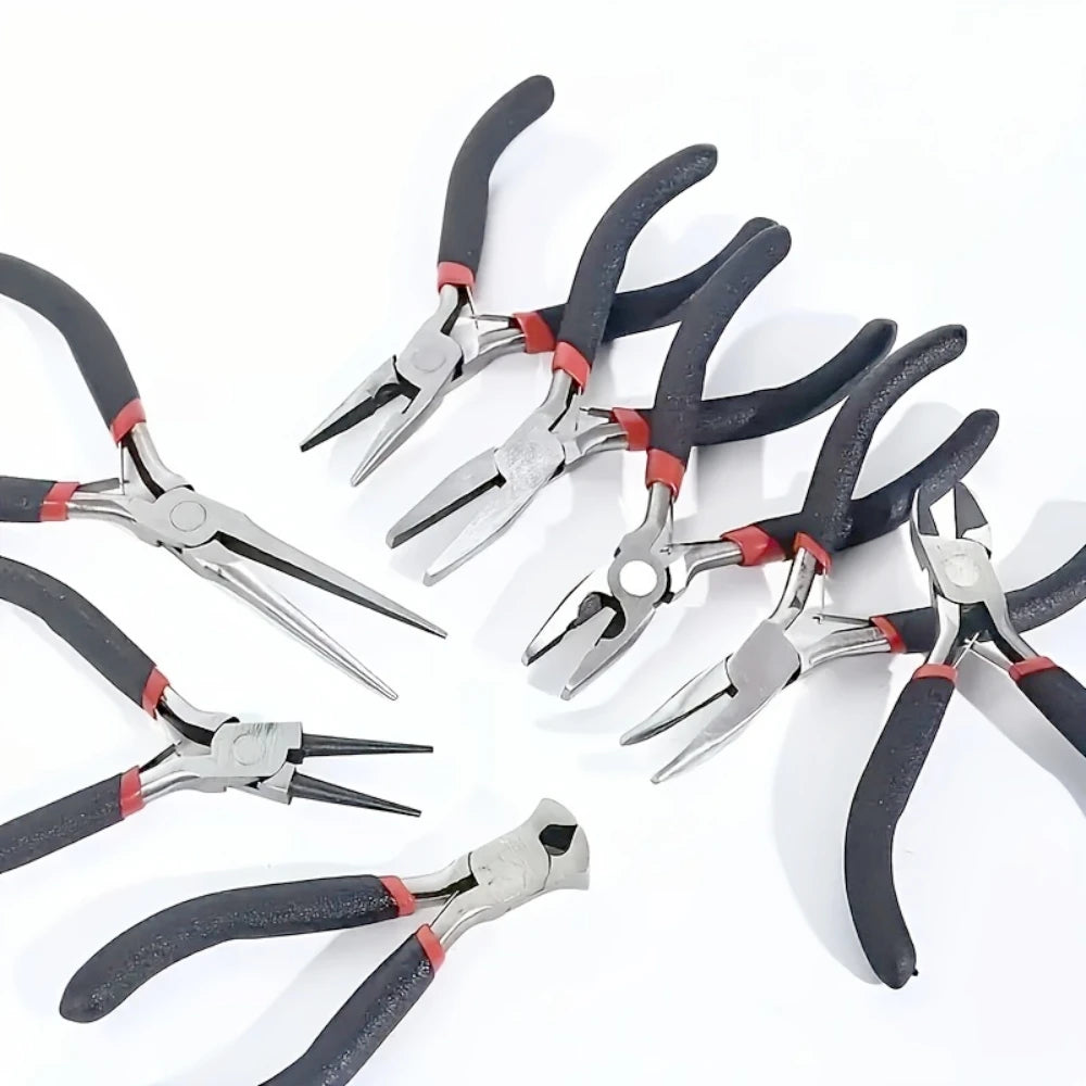 8PCS Jewelry Combination Pliers Kit Mini Hand Tools Storage Packed Carbon Steel Metalworking
