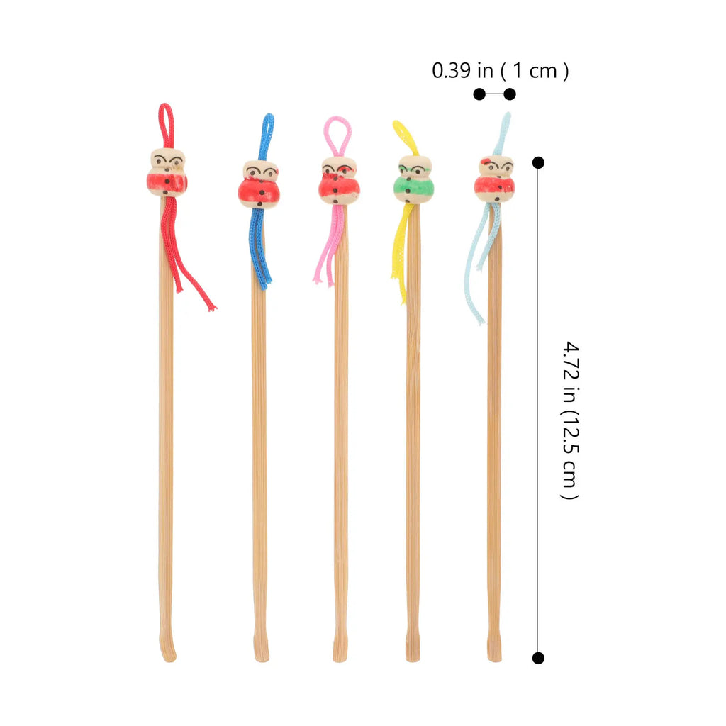 5Pcs Portable Bamboo Ear Cleaning Tools Earwax Removal Spoons Safe Non Irritating Smooth Surface Compact Lightweight Ear Care