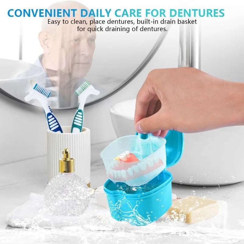 Denture Box Dental Fixator Denture Storage Box Toothbrush Oral Hygiene Products Clean Artificial Denture Storage Accessories