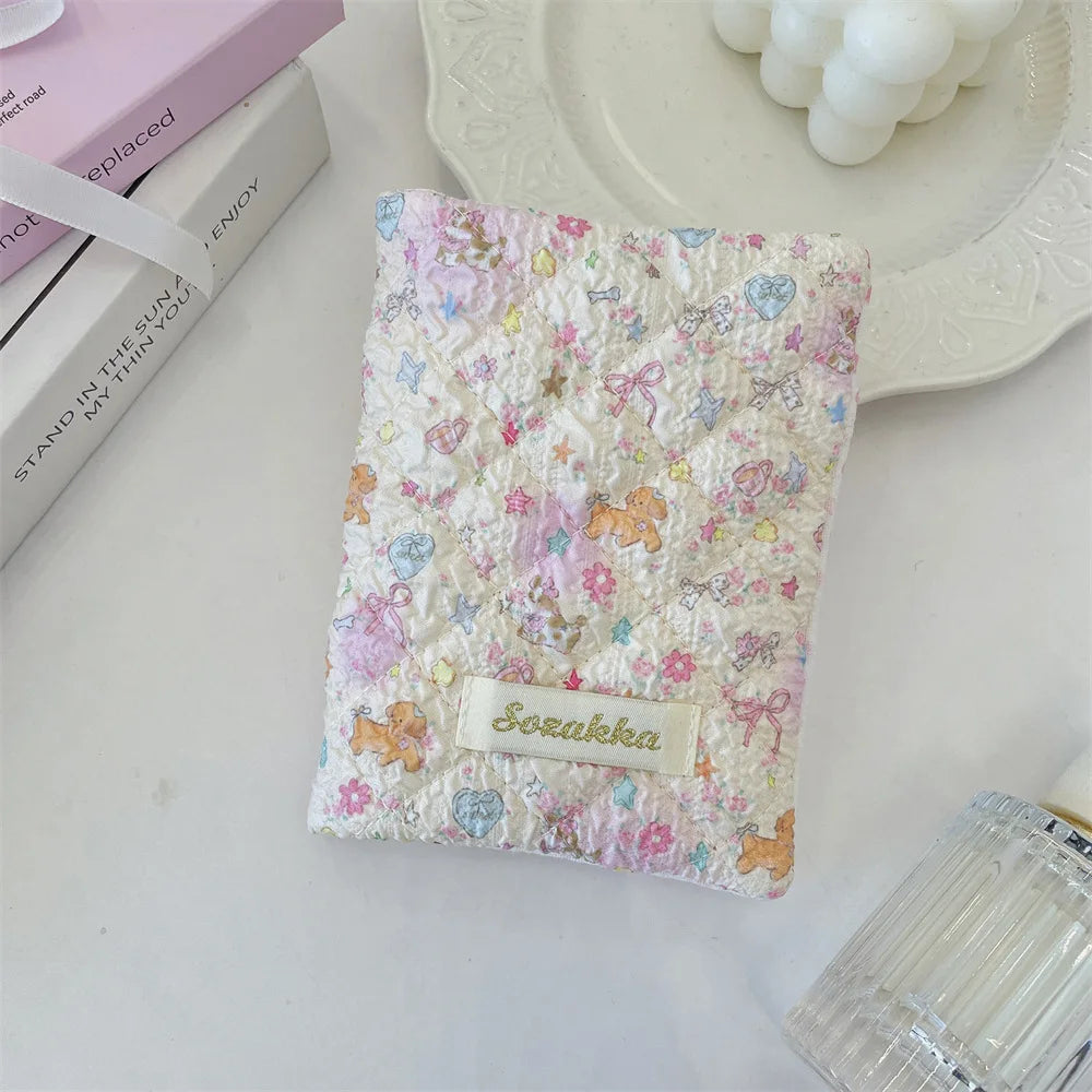 Cute Cartoon Flower Passport Cover for Women Multifunctional Polyester Travel Accessories Holder