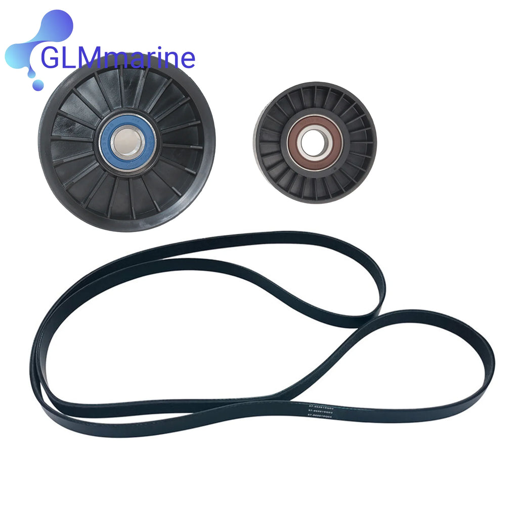 For Mercruiser V6 V8 Serpentine Belt Idler PULLEYet 8M S6500024 4.3-6.2 L MPI Pulleys w/ Belt 862087A1 865598 864625T 865615Q03