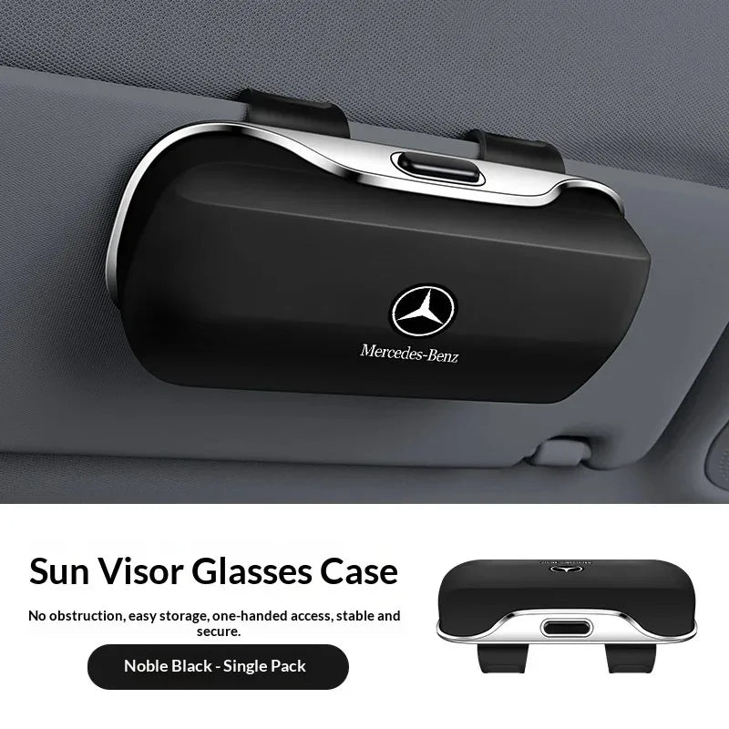 Car Sun Glasses Storage Box Clip Roof Eyeglasses Case Fit Mercedes W204 W205 W222 E210 E211 E212 E213 Auto Interior Accessories