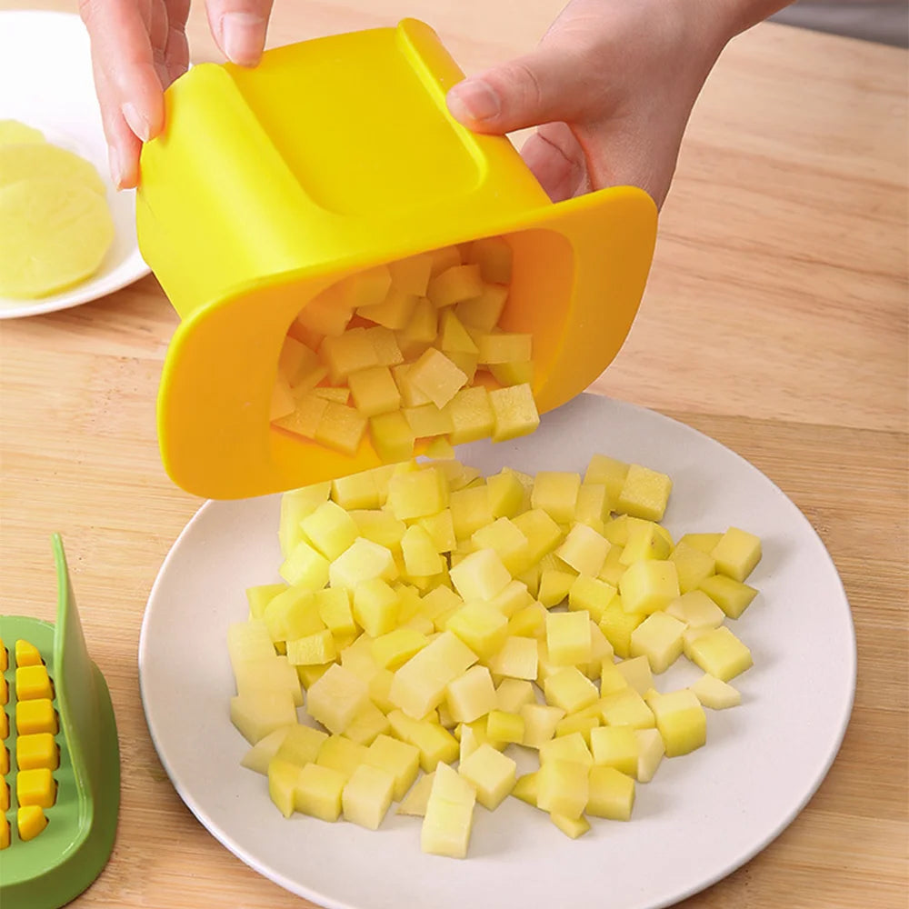 Hand Press Vegetable Dicer Outdoor Cucumber Slicer Fruit Cutter Picnic Supplies - Portable Shredder for Camping