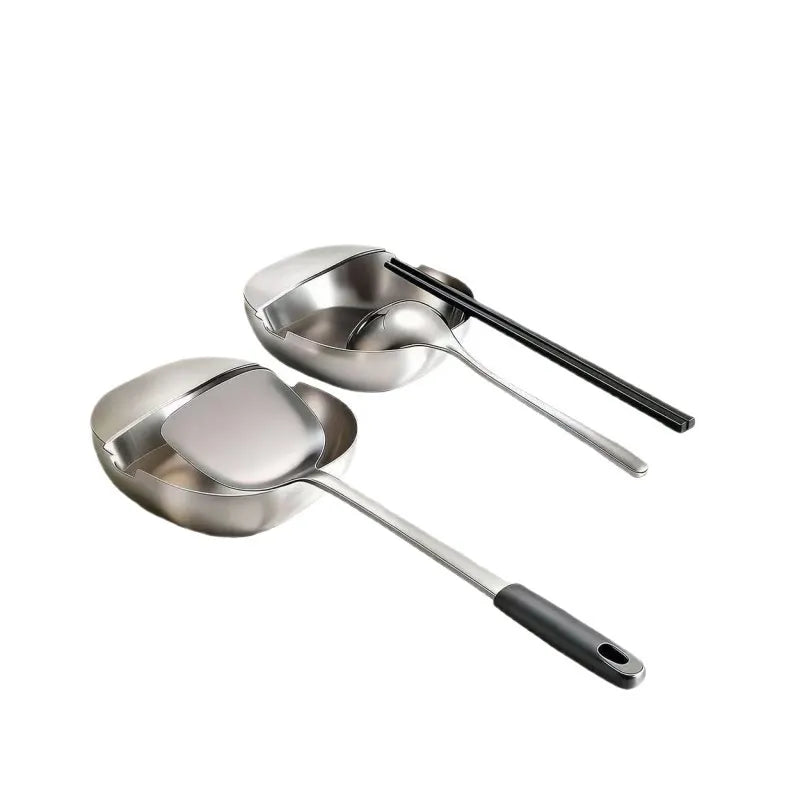 Stainless Steel Spoon Rest Kitchen Utensil Holder Spatula Rack Ladle Chopsticks Holder Drip Tray Countertop Organizer