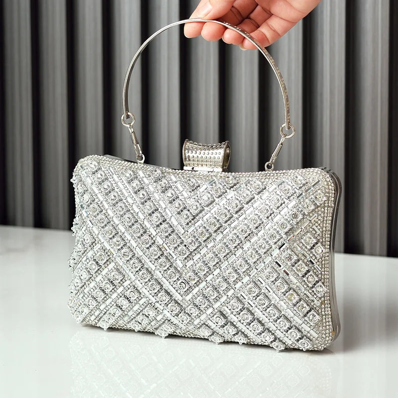 2025 new diamond-encrusted dinner bag colorful high-end banquet bag fashionable rhinestone bag