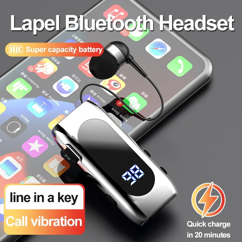K55 Lavalier Business Bluetooth 5.2 Headphone Talk/music Time 20 Hours,led Digital Display,noice Cancelling Wireless Earphones