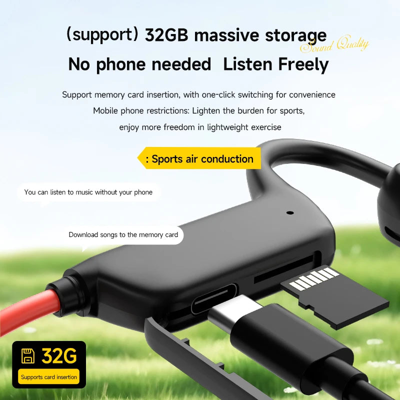 Lenovo Bone Conduction Headset Wireless Swimming Sports Headphone IPX8 Bluetooth 5.4 With Mic Waterproof Exercise Fitness New