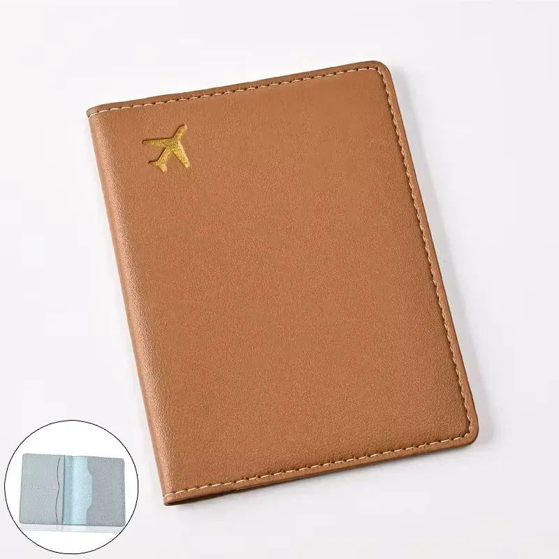 1pcs PU Leather Passport Cover Holder Women Men Passport Cover Flight Ticket Clip Multifunctional Passport Wallet Id Holder Case