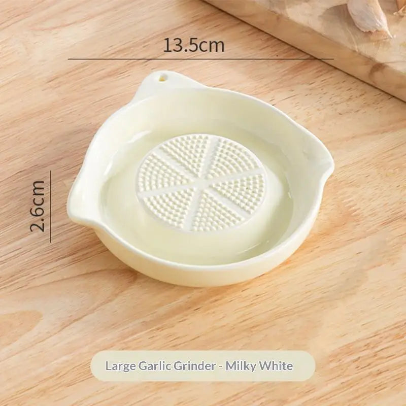 Ceramic Garlic Grater Plate Japanese Style Porcelain Ginger Wasabi Grinder With Spout Kitchen Pasta Making Tool Kitchen Supplies