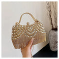 Women Hand Bag Rhinestone dinner bag, tassel hand-held banquet bag, fashionable socialite evening gown, single shoulder slanted