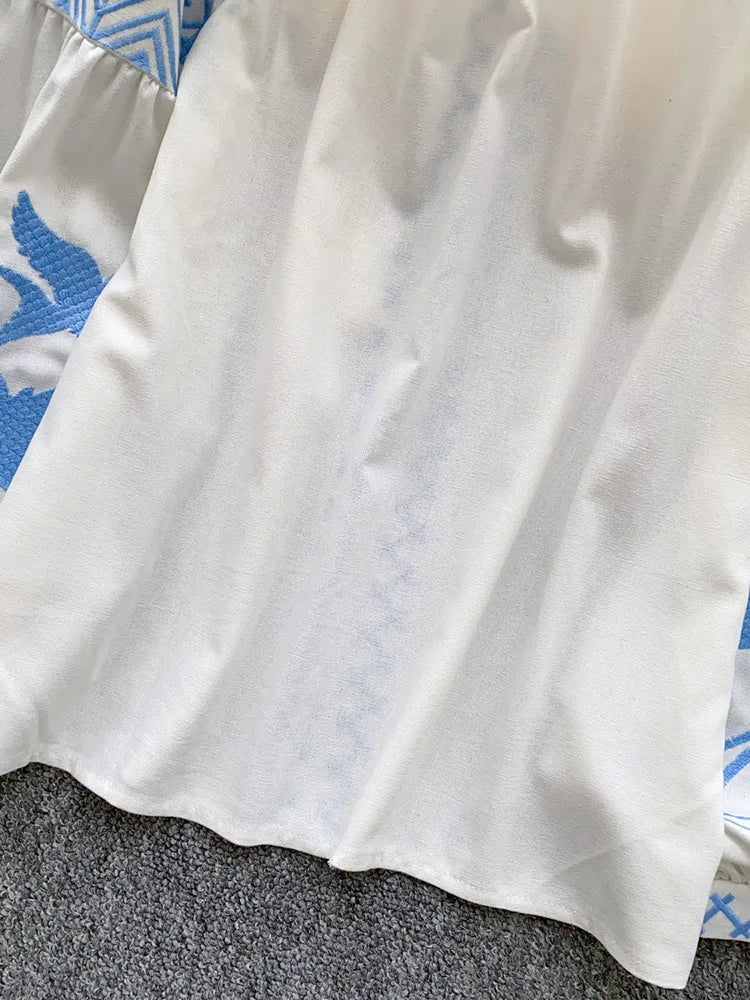 Women Autumn Blouse Bohemian Heavy-Duty V-Neck Embroidered Blouse Korean Long Sleeve Loose Fit Tassel Design Ethnic Top BL338
