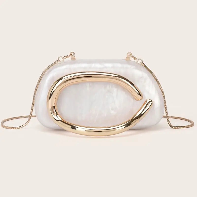 Luxury Women\'s Acrylic Evening Clutch | Elegant Wedding Party Handbag with Secure Clasp
