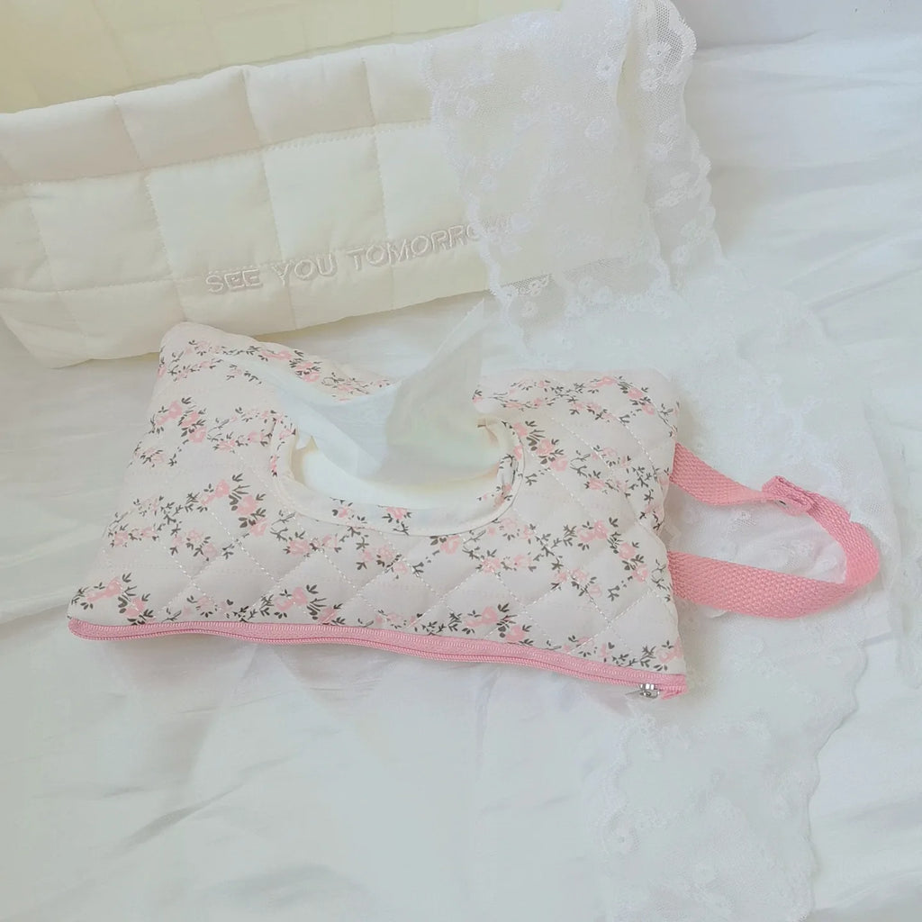 Print Baby Stroller Hanging Bag Tissue Box Wet Wipes Case Flip Cover Portable Paper Holder Removable Napkin Storage Box