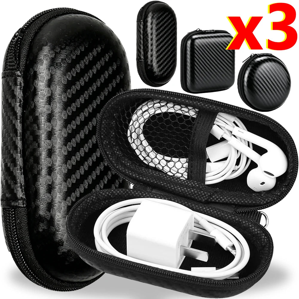 Portable EVA Earphone Pouch Case Waterproof Anti-scratch Earbud Carrying Case Headphone Data Cable Hard Disk Storage Bags