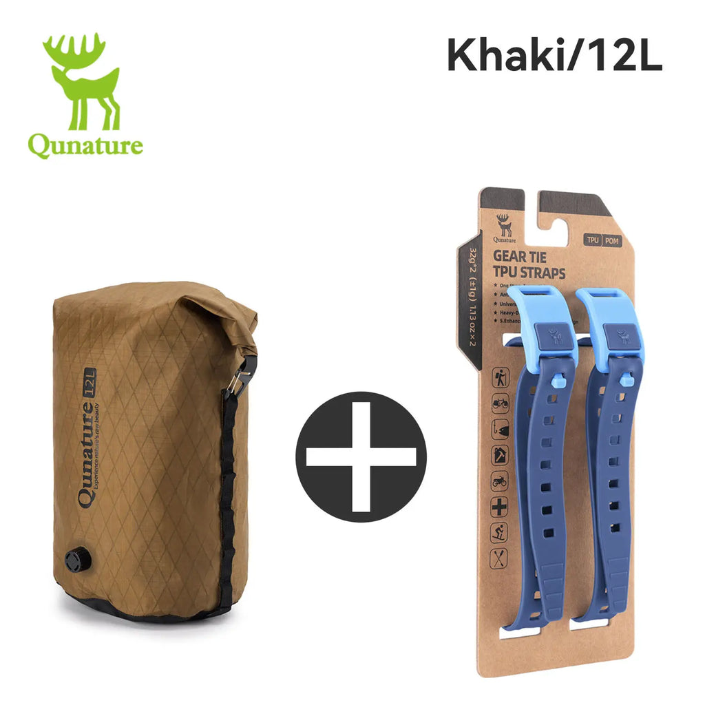 Qunature 2Pcs/set Bikepacking Fully Waterproof Compression Bag Hiking Lightweight Bicycle Gear for Road Mountain Bike Travel 12L