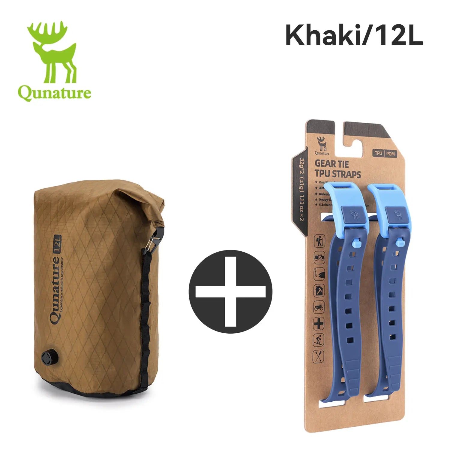 Qunature 2Pcs/set Bikepacking Fully Waterproof Compression Bag Hiking Lightweight Bicycle Gear for Road Mountain Bike Travel 12L