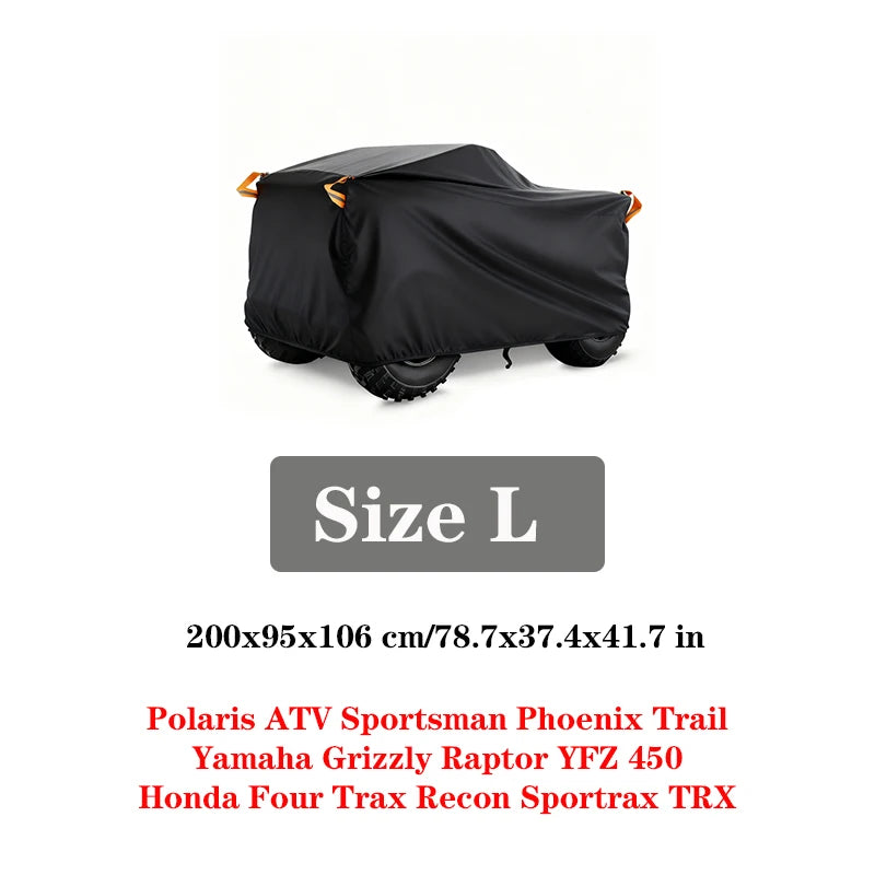 190T Universal Quad Bike ATV Cover Waterproof Dust UV Protector for Motorcycle Scooter Kart Motorbike for Polaris Honda Yamaha