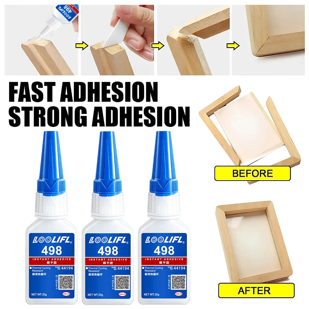 Industrial Quick-Drying Glue, Strong Adhesive for Metal, Plastic, Rubber, and Wood, Universal Instant Adhesive, Low Whitening, Low Odor, Waterproof, High Strength, Fast-Drying Adhesive, DIY Handmade Repair Special Use