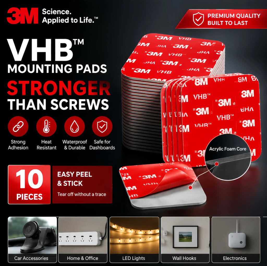 Original 3M VHB Double Sided Foam Tape Heavy Duty Adhesive Dash Cam Mount Mounting Tape Black for Automotive Car Home Use