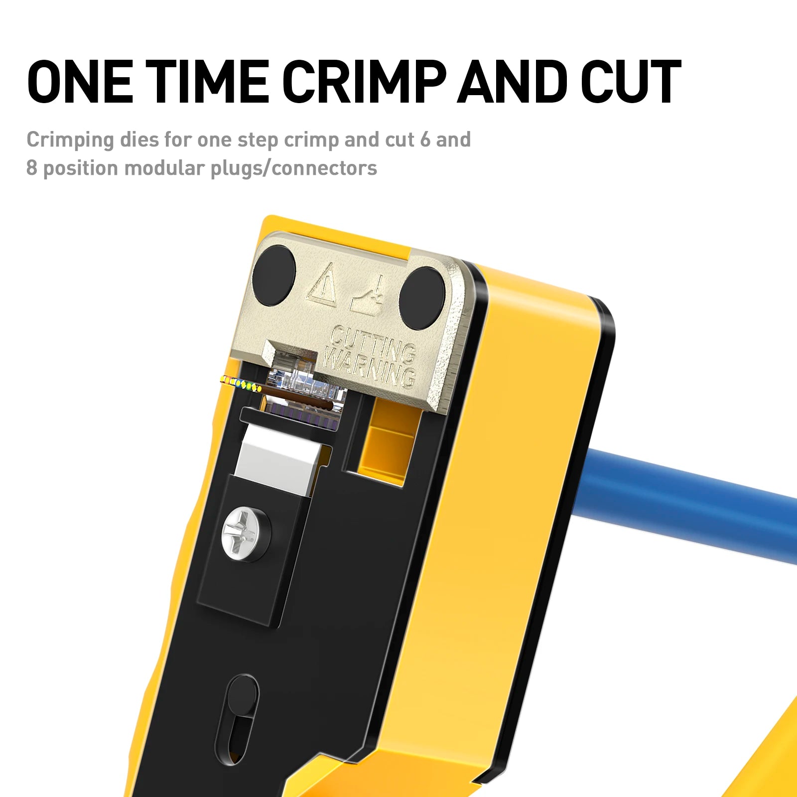 ZoeRax RJ45 Cat7 Crimp Tool Ethernet Crimping Tool Wire Cutter Crimper For Cat7 Cat6a Cat6 Cat5e Pass Through Connectors