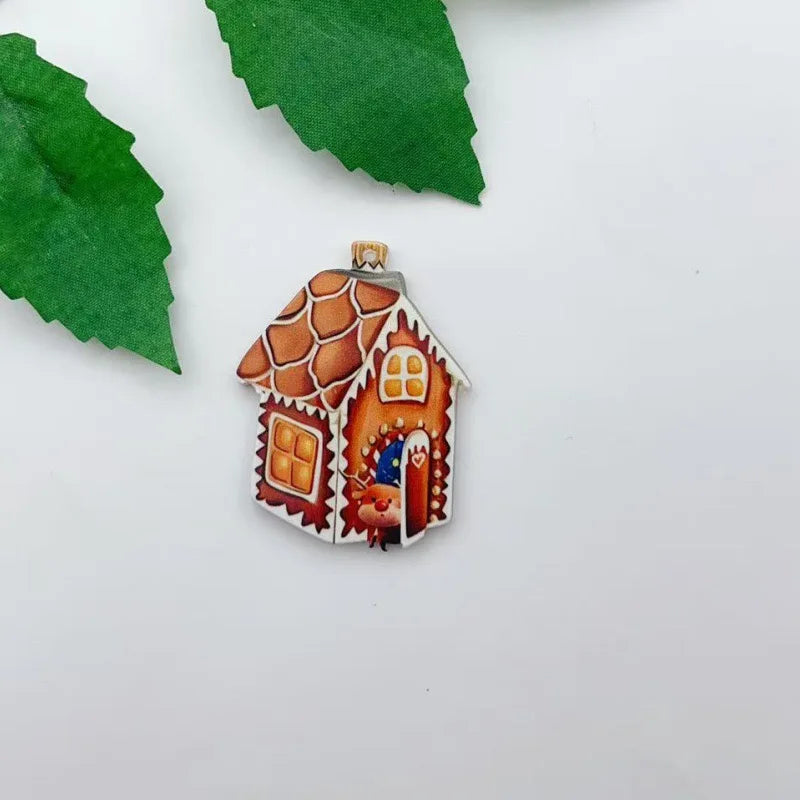 10pcs Christmas Series Acrylic Accessories - Santa Claus, Heart, Creative Bear, and More Decorative Add-ons