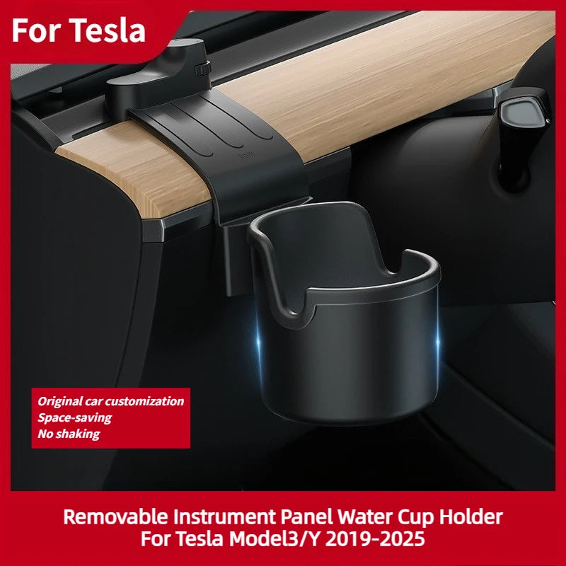 For New Tesla Model Y Juniper 2025+ Model 3 Highland 19-25 Dashboard Water Cup Holder Car Instrument Panel Tidying Phone Holder
