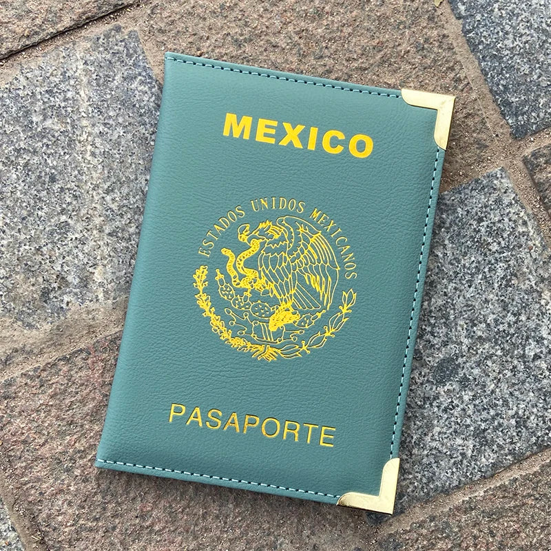 Mexico Passport Cover Metal Edges and Corners Passport Holder Travel Wallet Women Fashion Covers for Passports