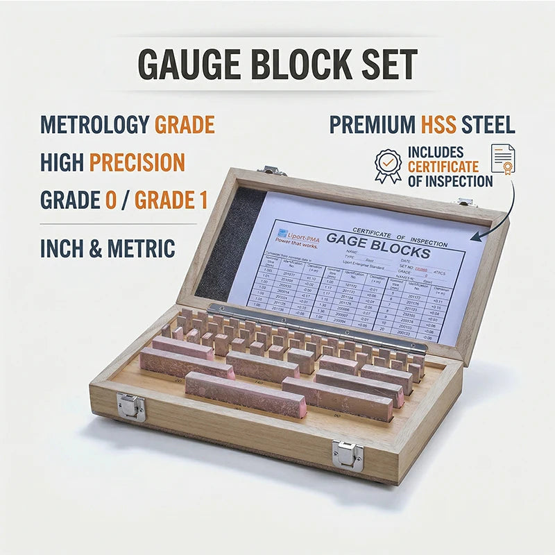 6-47Pcs/Set High Precision HSS Gauge Block Set, Metric/Inch Calibration Block Gage, Grade 0/1 with Certificate, Customizable